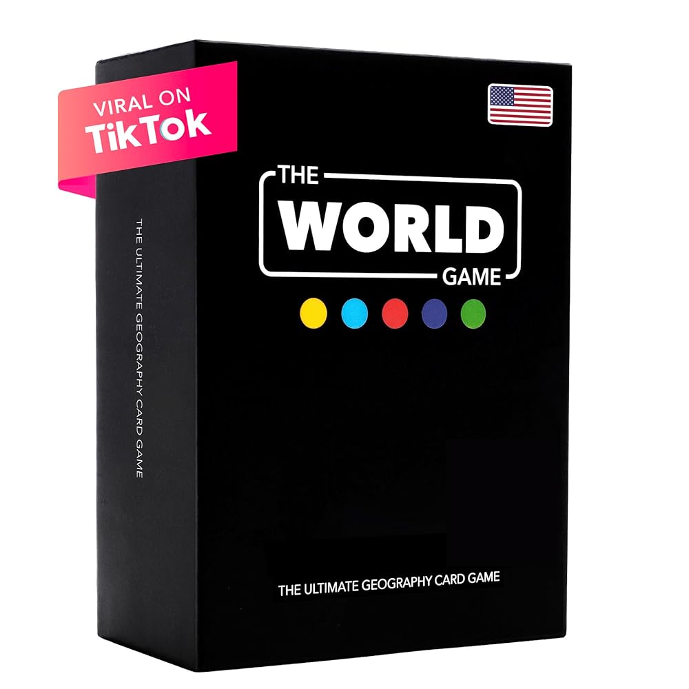 The World Game - Geography Card Game - Educational Games for Kids, Family and Adults - Cool Learning Gift Idea for Teenage Boys & Girls 8-12 with Map