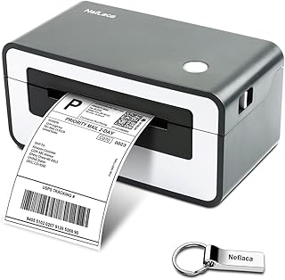 NefLaca Thermal Label Printer,4x6 High Speed USB Shipping Label Printer Commercial Direct Thermal Label Maker One Click Setup Compatible with Amazon, Ebay, Etsy, Shopify and FedEx (Black)