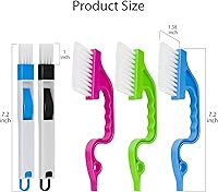 Vista 2 de Juego de 5 cepillos de limpieza de rieles y huecos de ventana, paquete de 5 limpiadores de hendiduras y ranuras con cepillo 2 en 1 y mini recogedor