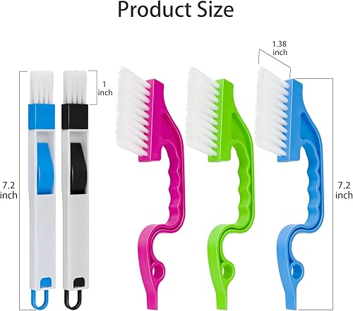 Miniatura 2 de Herramientas de limpieza de ranuras de mano, cepillo de limpieza de rieles de ventana, cepillos de limpieza de grietas para limpieza profunda Pista