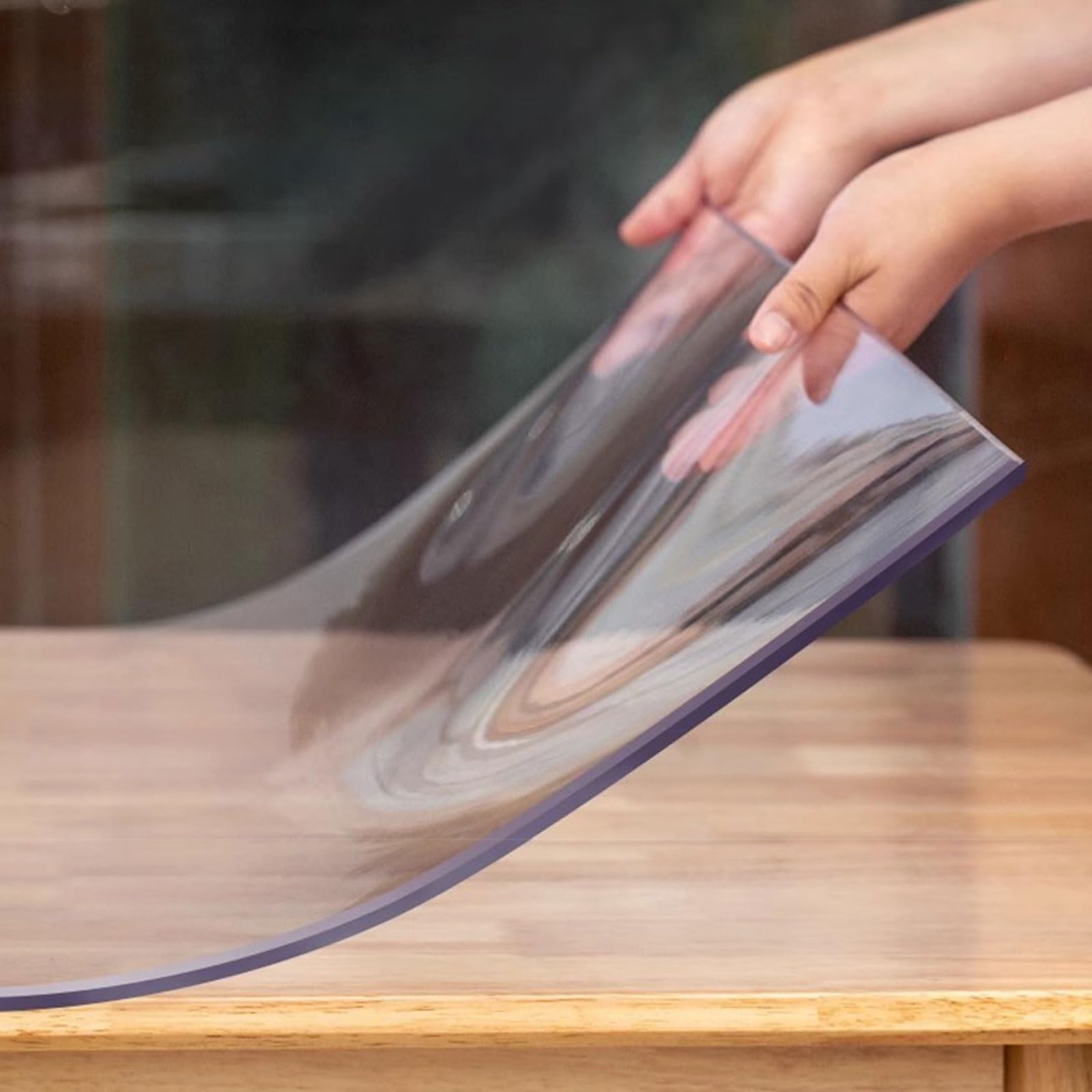 Protection de table transparente PVC 80x140cm imperméable ajustable