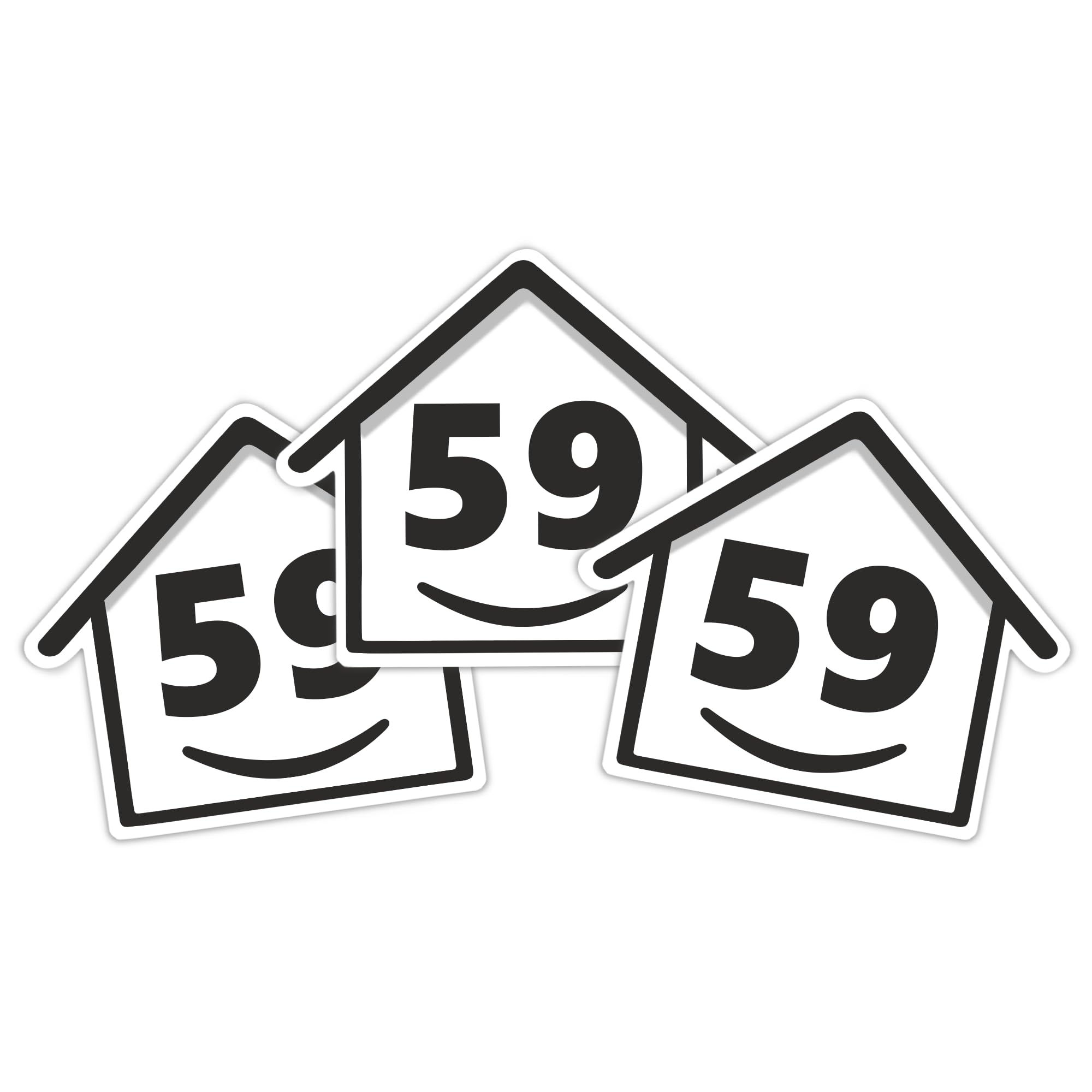 3 x Bin Numbers for Wheelie Bins, 1-99, 15cm ‘Happy House’ Design Dustbin Stickers, Easy Application Stick On Number Stickers - Weatherproof Self Adhesive Vinyl, Black (21) — view 77