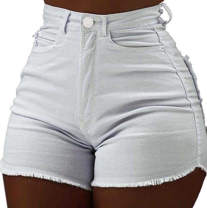 MOUTEN, jeans da donna a vita alta con tasche tagliate, tinta unita, jeans  - Bianco - XS : Amazon.it: Abbigliamento