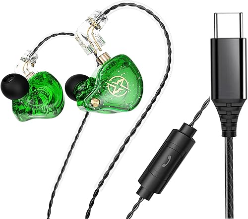 FEDAI DX2 - Auriculares intraurales, auriculares USB C, auriculares tipo C, audífonos con aislamiento de ruido para correr, gimnasio,