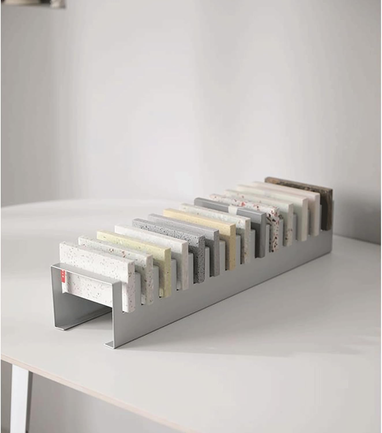 サンプルデスクトップフロアタイルディスプレイラック 14段カウンタートップセラミックタイル大理石ガラスストーンサンプルディスプレイス