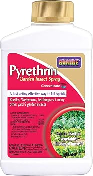 Bonide Pyrethrin Garden Insect Spray Concentrate, 8 oz Ready-to-Mix Fast Acting Insecticide for Outdoor Garden Use