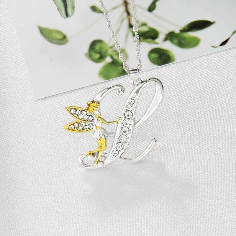 Collier de fée en argent 925 avec lettre alphabet en cristal éclatant - 5