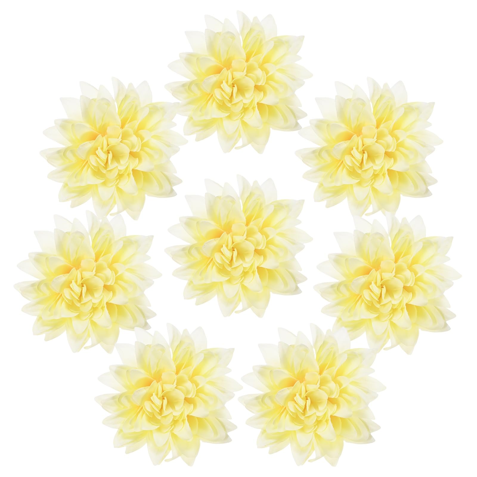 M METERXITY 8-Pack Artificial Flowers Bulk, 3.54Inch/90mm Fake Chrysanthemum Floral Silk Flowers for DIY Home Decorations/Wedding Bouquets/Garden Office Table Centerpieces[Champagne Color]