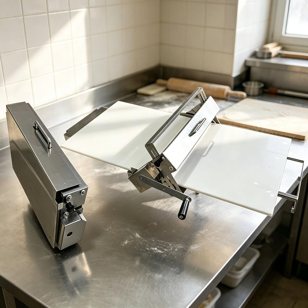 Piptyllite Stand-Up Hand-Cranked Pastry Sheeter for Danish & Egg Tart Puff Pastry