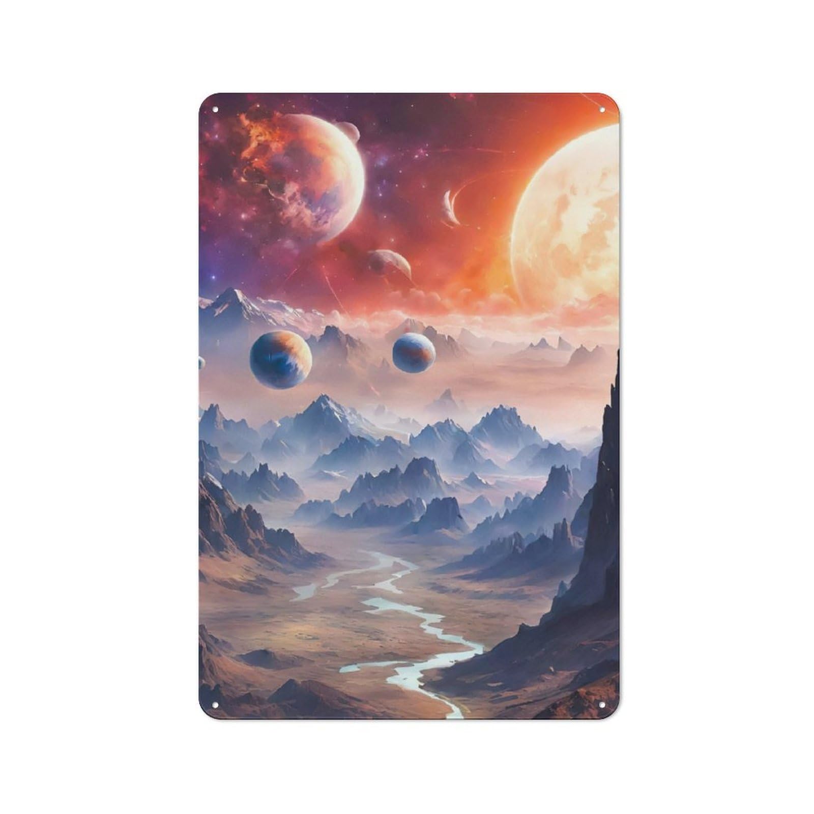 Junmoney Sun Tin Wall Plaque 30X20cm With For Café Or Home Bar, For Themed Room Decoration, For Living Room And Hallway Decor