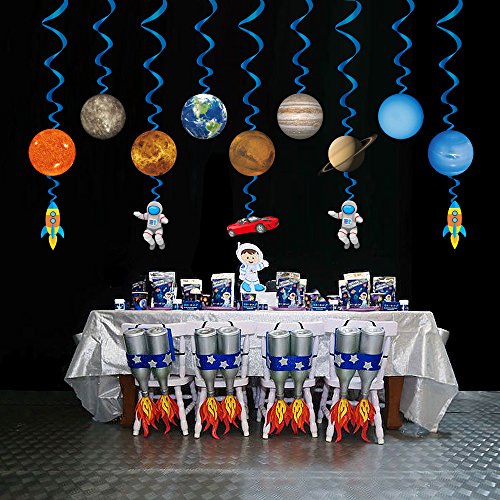 Miniatura 5 de Konsait Sistema Solar Decoración Colgante Remolinos 14pack , Planetas Adornos De Espirales Serpentinas Para Infantiles Niños Habitación Techo Cumpleaños Fiesta Decoración Suministros