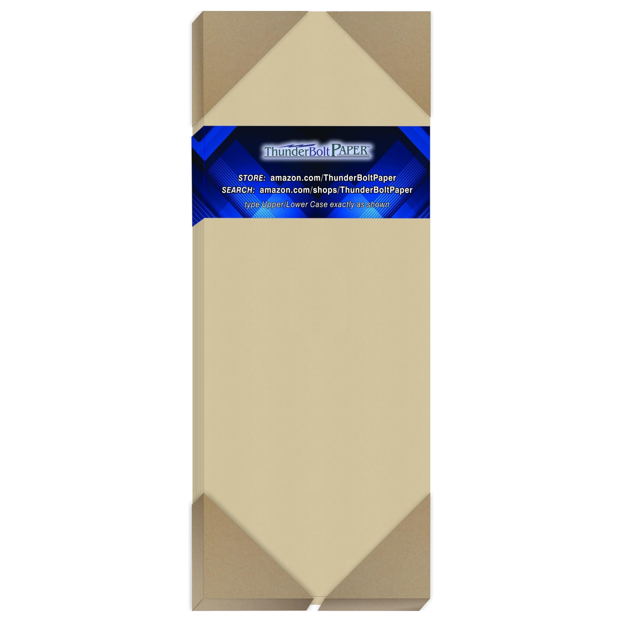 50 Desert Tan Fiber Finish Cardstock Paper Sheets - 4.25 X 11 Inches Half Letter Size Cut Long - 80 lb/pound Cover|Card Weight 216 gsm - Natural Fiber with Darker Specks - Slightly Rough Finish