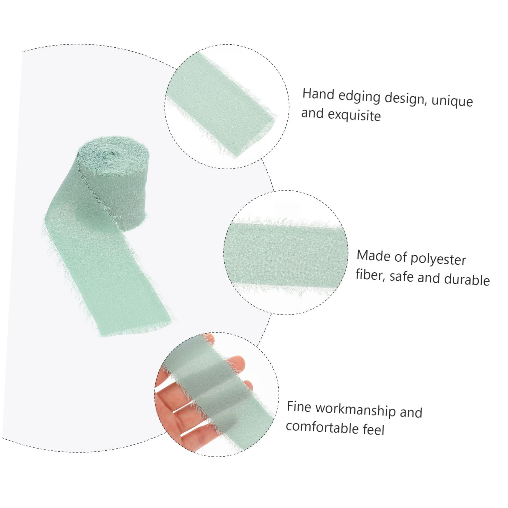 9rollen Handgemachtes Fransenband Chiffon Dekoratives Hochzeitsband Für Blumensträuße Und Bastelarbeiten Yards