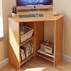 Desk Corner Computer Desk Office Triangle L Shape Large Capacity Storage Space Laptop Workstation Gaming Wide Desktop Office Living Room Bedroom 57*74cm,Natural