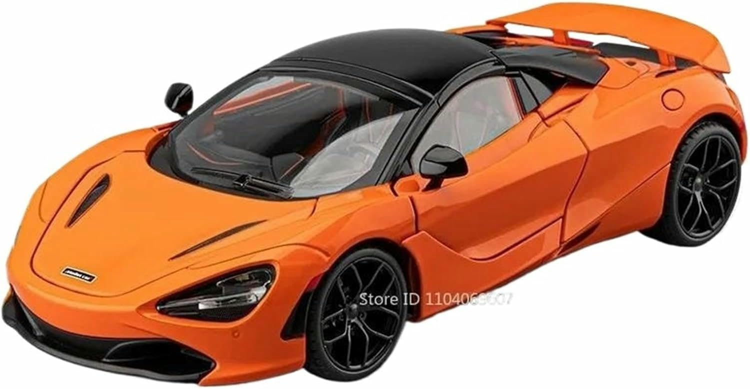 Deaver Orange Diecast 1:18 For Mclaren 720S Scale Alloy Car Models Realistic Pre-Built Finished Vehicle Model Display Collection(Orange)