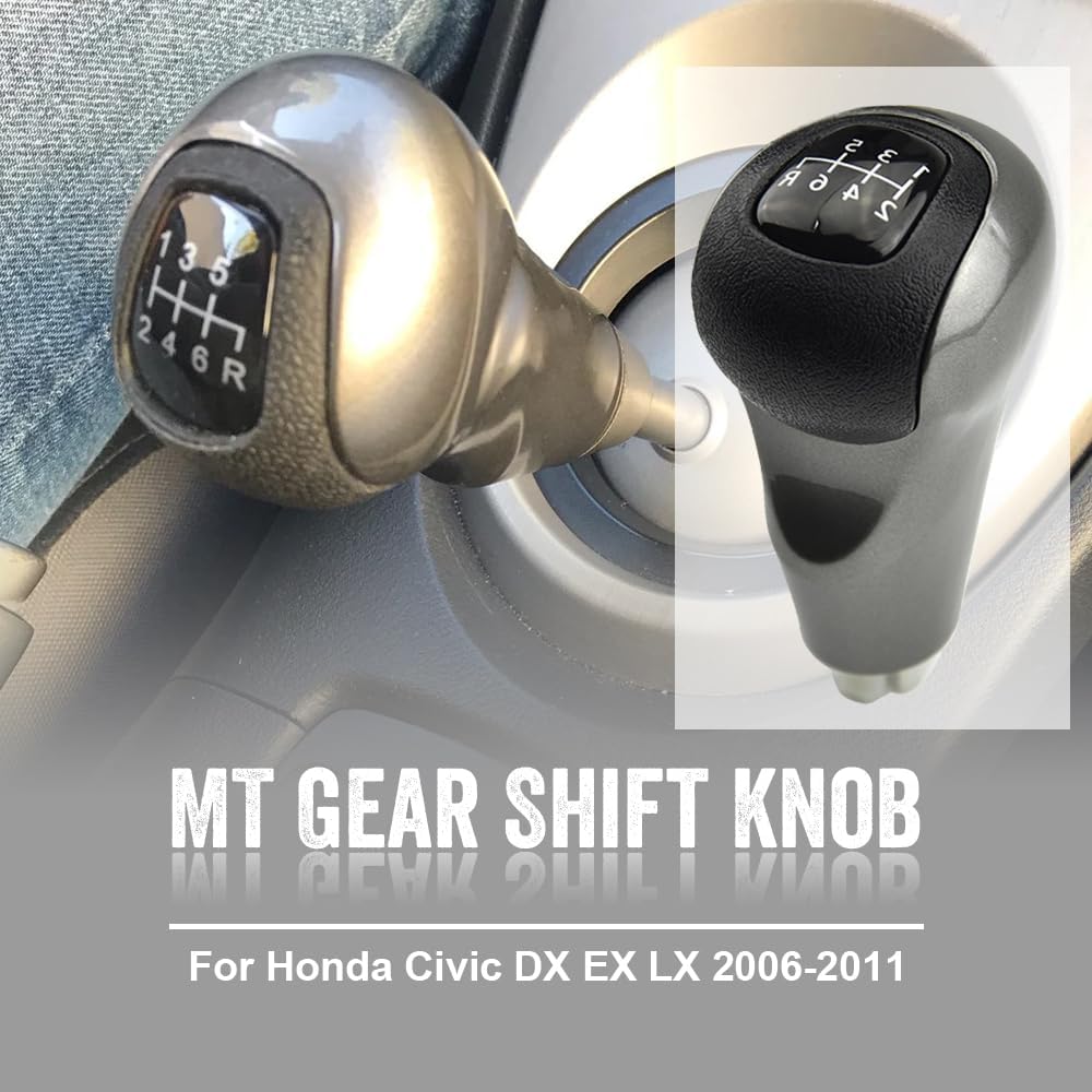 6 Speed MT Car Gear Shift Knob Stick Ball Head Change Lever Knob Compatible with H-onda Civic DX EX LX 2006-2011 54102-SNA-A01