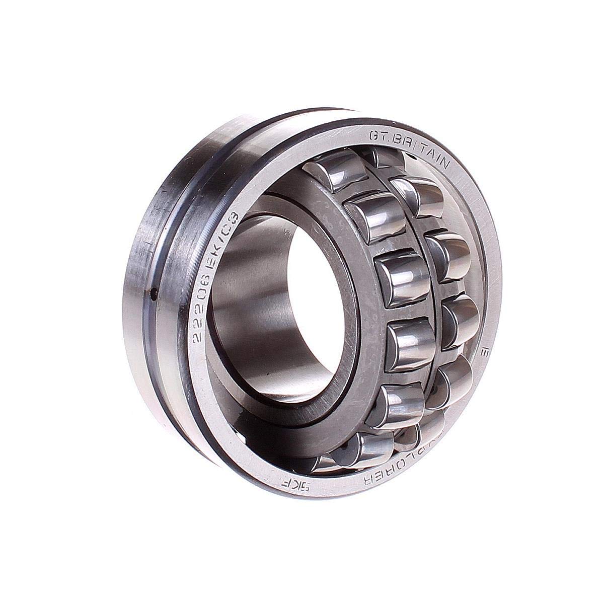 SKF 22206 EK/C3 sphérique Radial Roulement, conique Alésage, non étanche, Acier Cage dégagement, C3, 30 mm alésage, 62 mm OD, 20 mm de largeur, 14000tr un maximum de vitesse de rotation