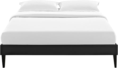 Miniatura 29 de Modway Sharon - Marco de cama de tela individual con patas cónicas cuadradas, color gris Gris,Celeste,Vinilo