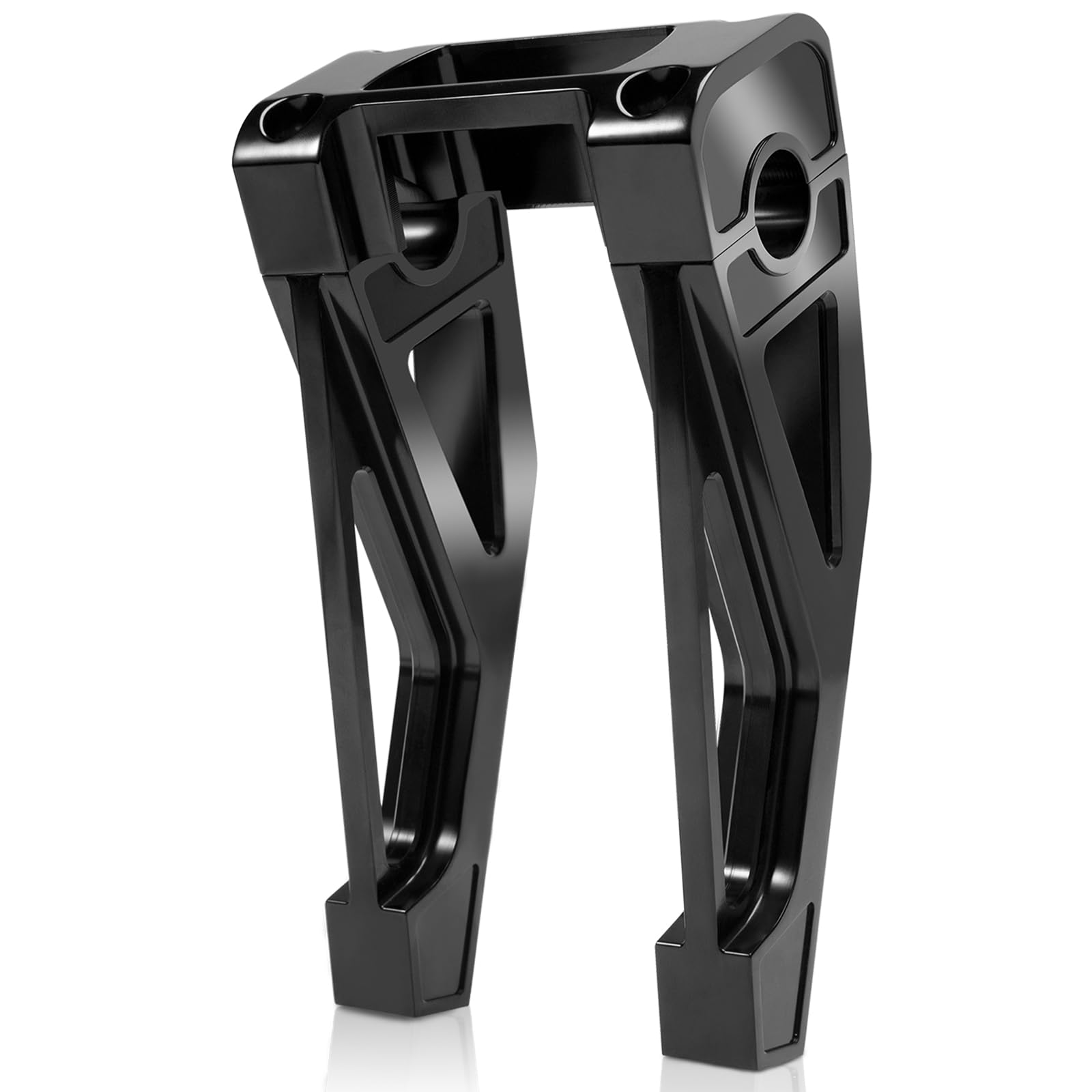 8" Tall Pullback Handlebar Risers 1" Clamping CNC One-Piece Gloss Black Fit for Harley Dyna Sportster M8 Softail Street Bob Low Rider ST Standard FXST FXBB FXBBS FXLRS FXLRST 2018-2024