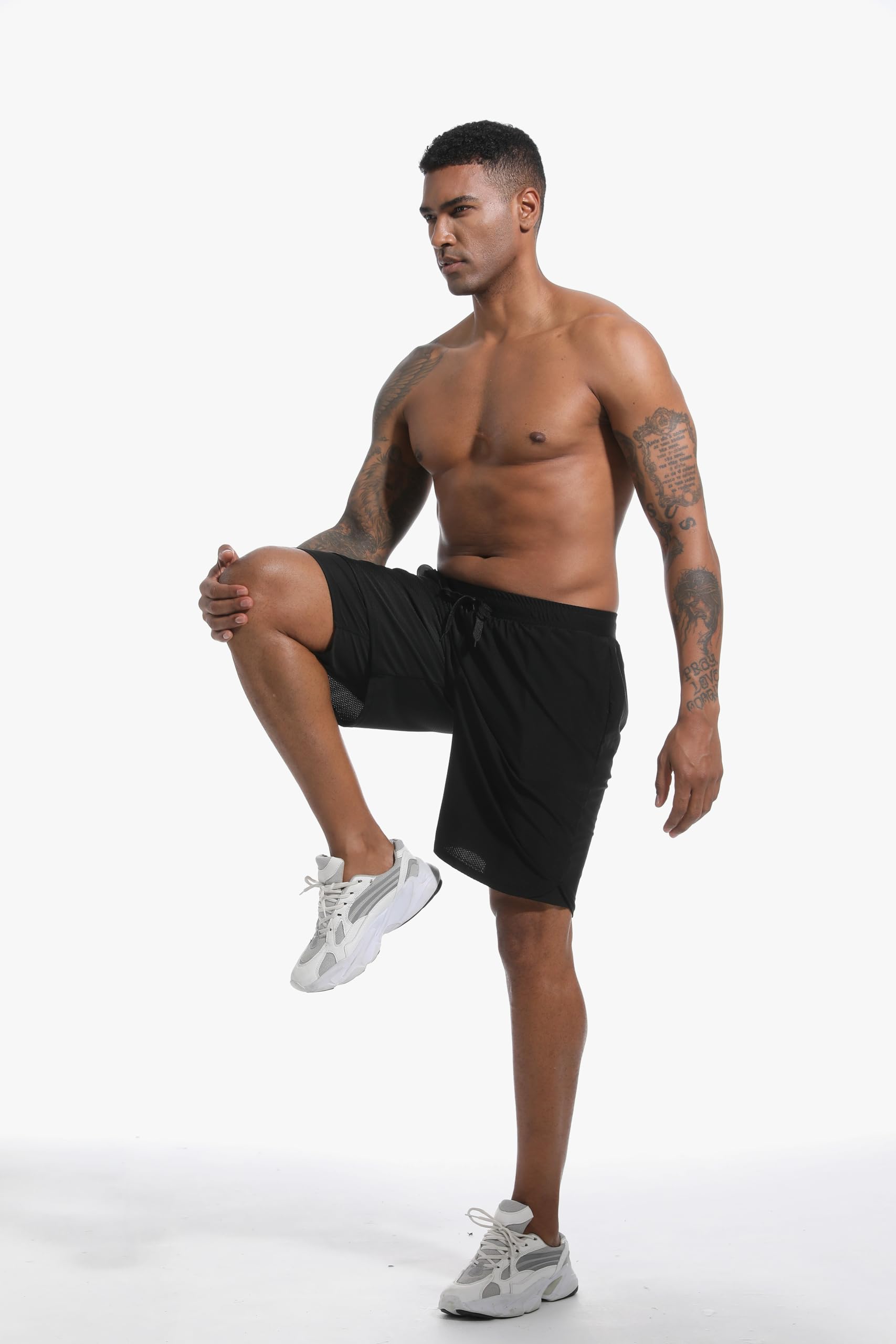 Pantaloncini da sauna da uomo 2 in 1 pantaloncini da sauna da uomo con fodera a compressione pantaloni da allenamento atletici con tasche