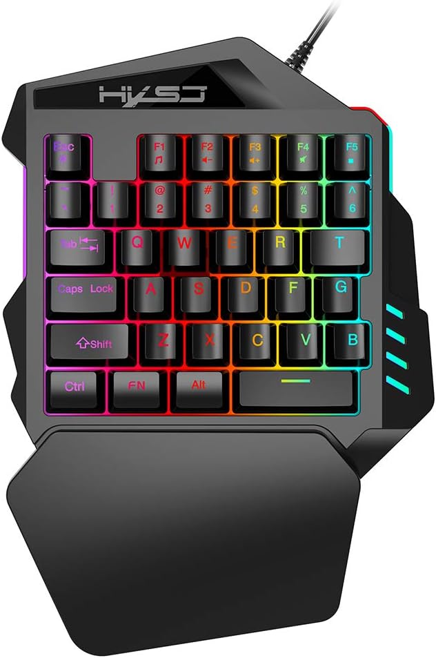 Docooler HXSJ V100 35 Key Single Hand Keyboard Mini 35 Keys Gaming Keyboard with USB Wired for PUBG LOL CS Gamer