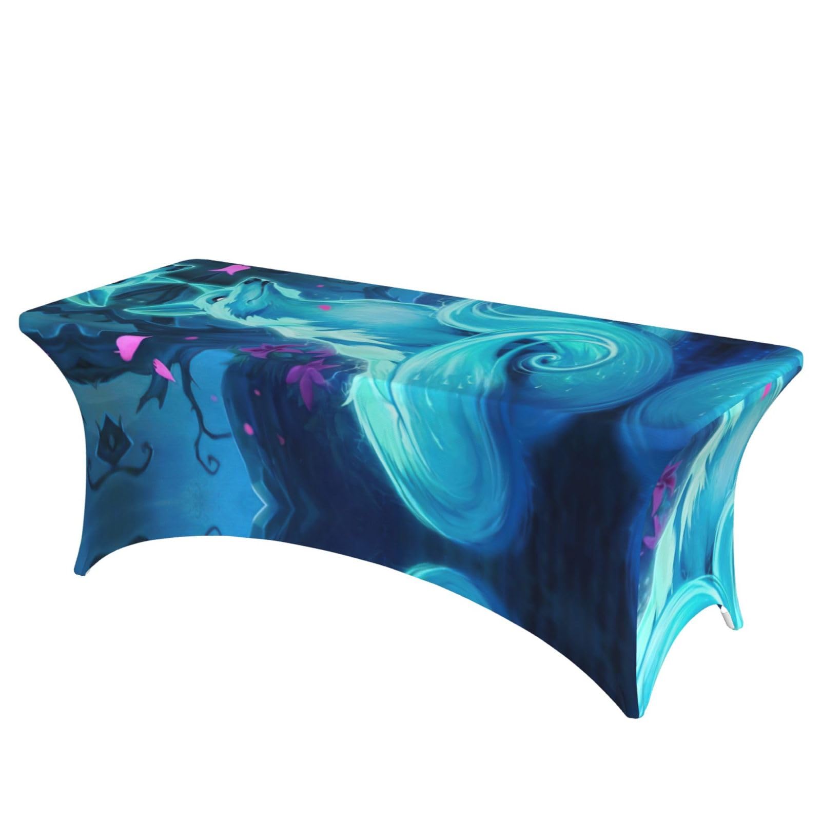 Housse de table extensible 1,8 m renard bleu magique pour décoration anniversaire et fête