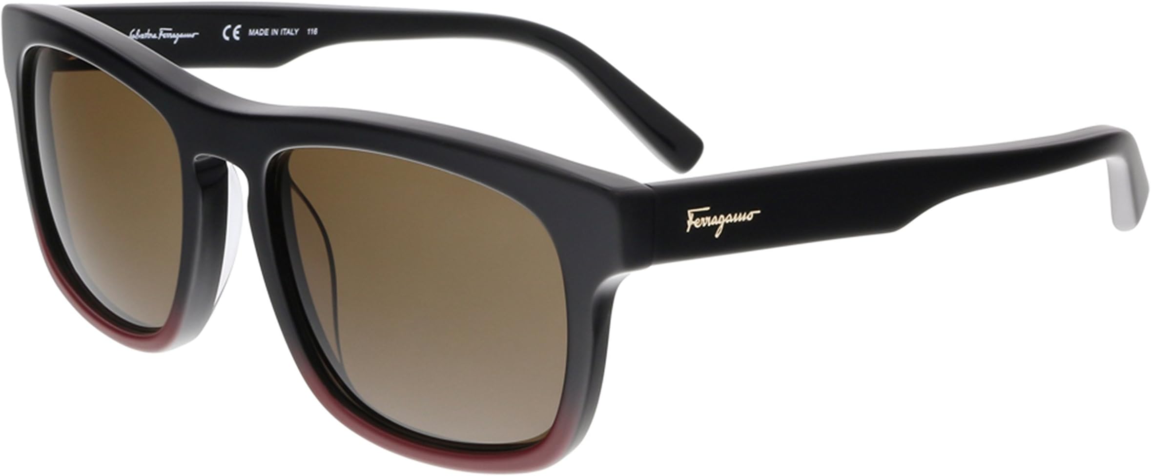 Salvetore Ferragamo SF789S 012 55mm Black Burgundy Brown Sunglasses
