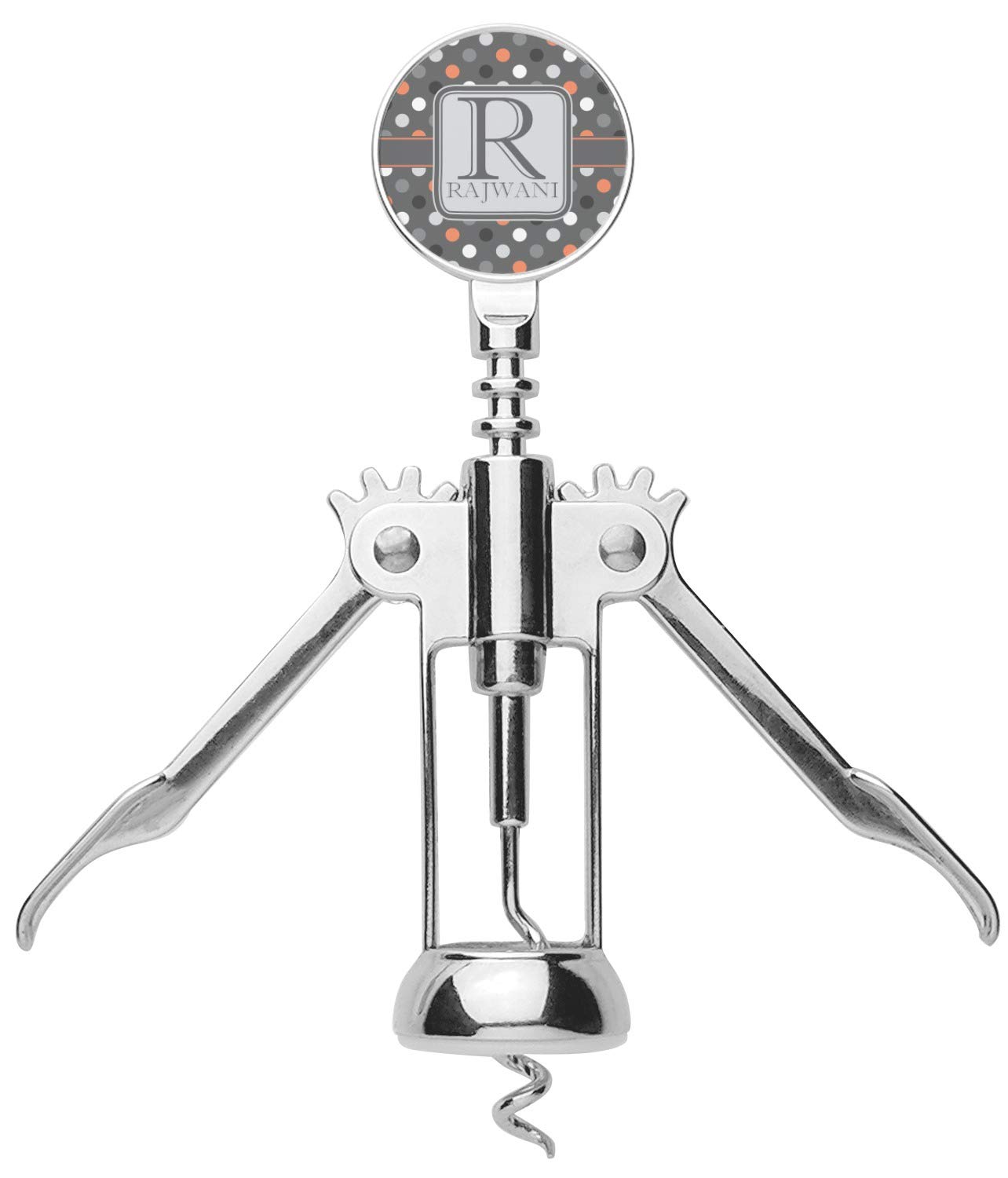Personalized Gray Dots Corkscrew