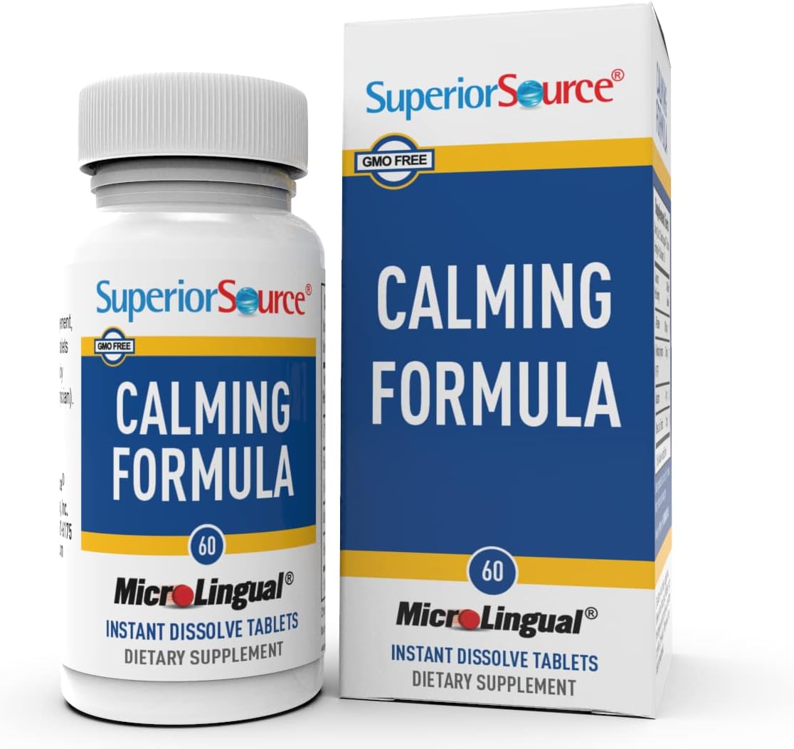 Superior Source Calming Formula, L-Theanine, Melatonin, Under The Tongue Quick Dissolve Sublingual Tablets