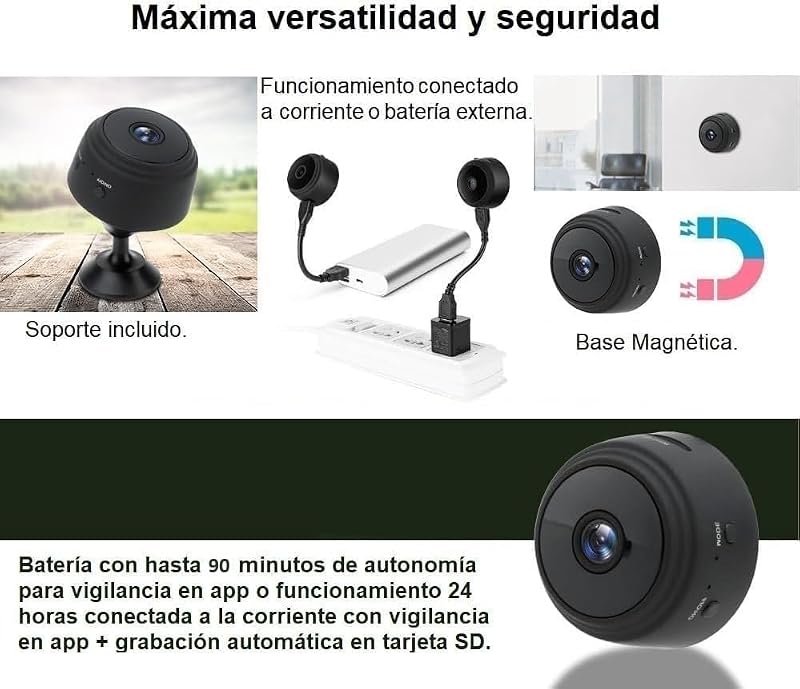 BootyBay Mini WiFi Biztonsági Kamera - Rejtett Megfigyelés Autóhoz, Lakáshoz és Irodához