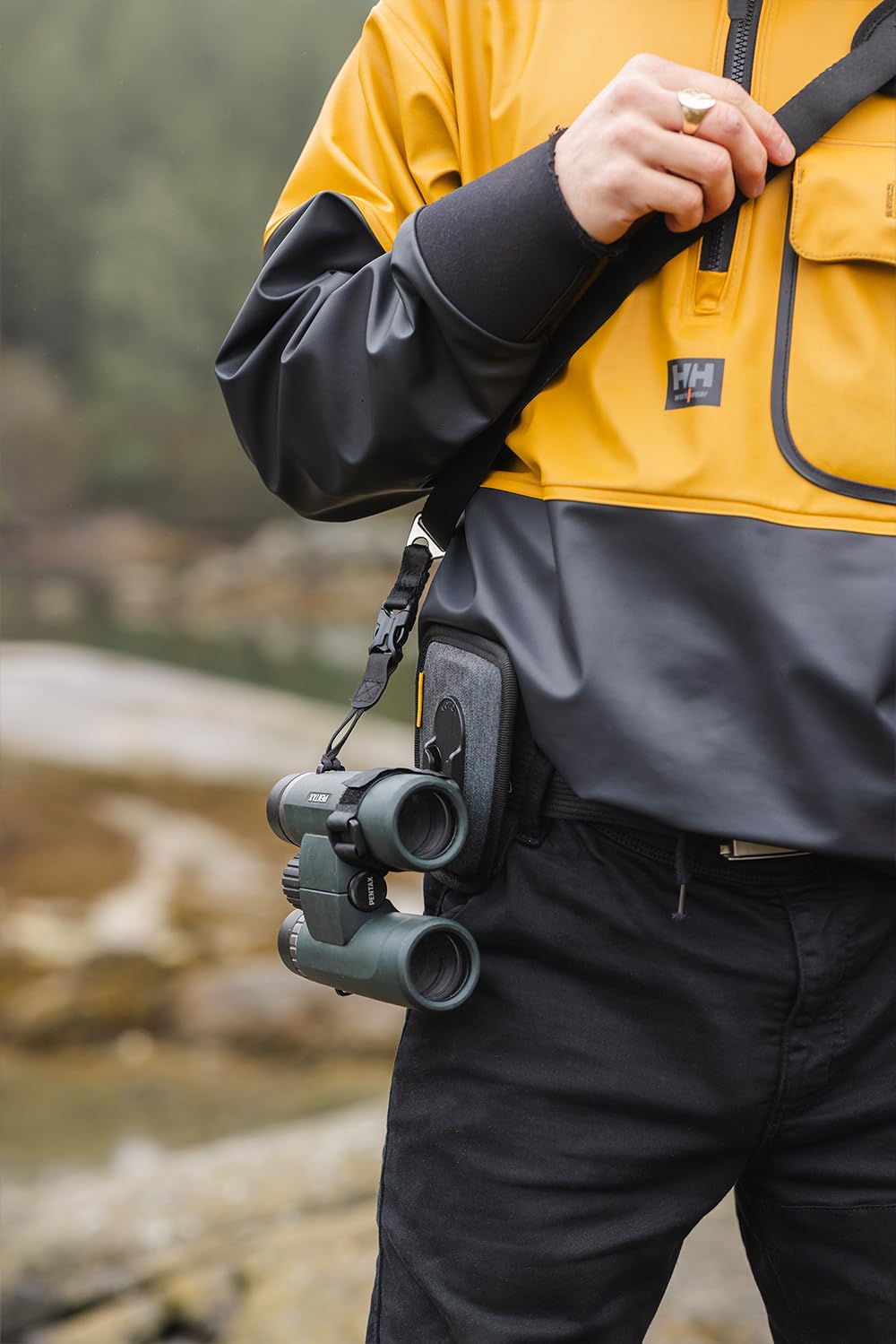 Cotton Carrier G3 Grey Wanderer Holster for Binoculars Soporte Abdominal, Negro, Talla única Unisex Adulto