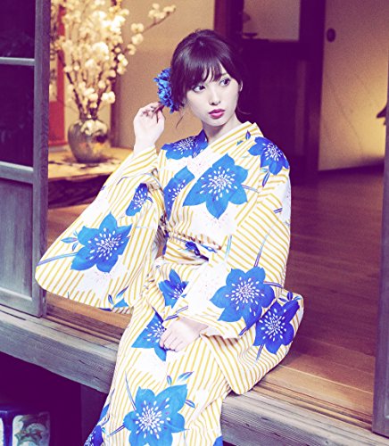 Kimura Jitsugyo Women's Kyoto Traditional Easy Wearing Kawaii Yukata Robe(Japanese Casual Kimono) Cherry Blossoms & Butterfly Set 2 Medium Woman #TOP7