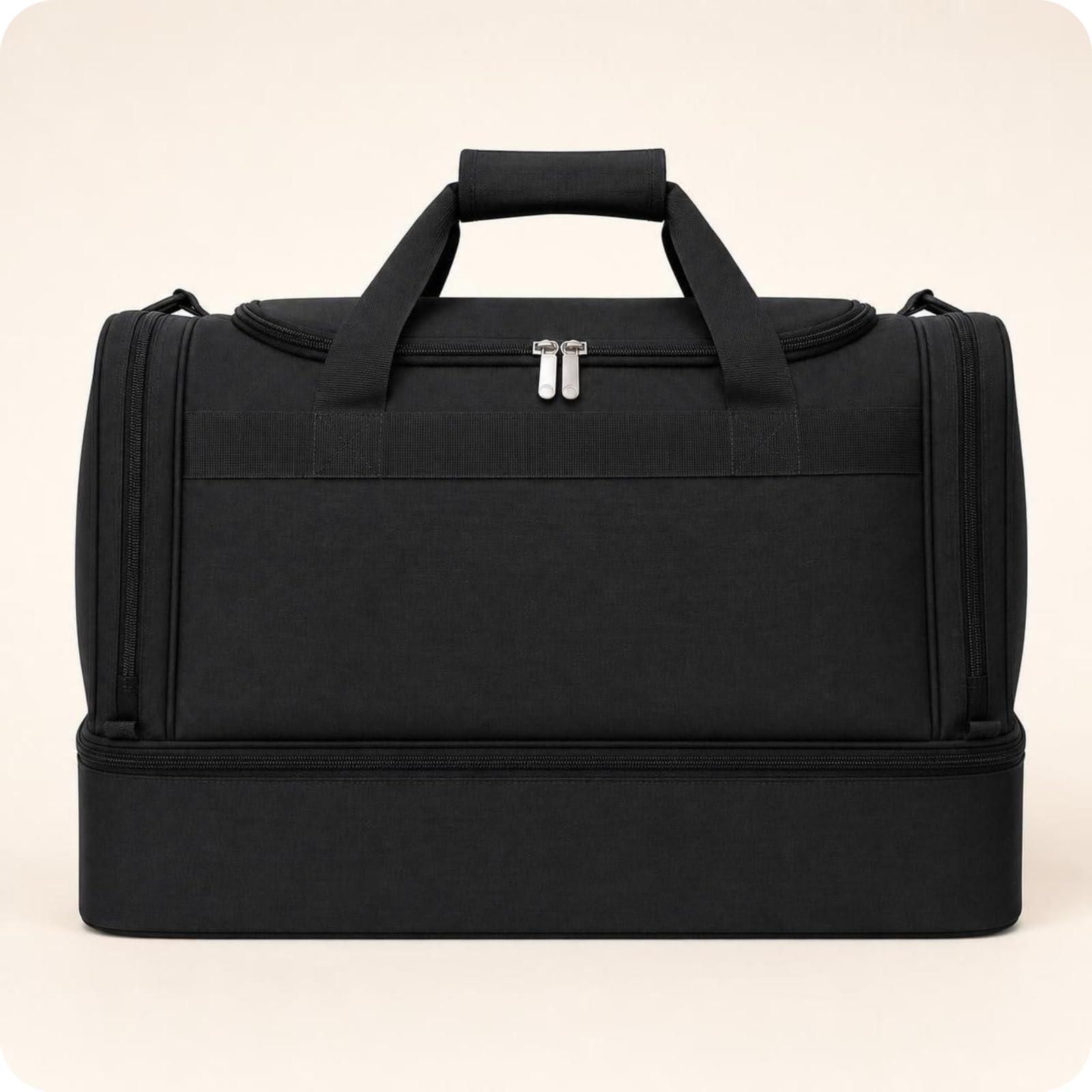 Borsone Viaggio Rettangolare Separazione Asciutto-Bagnato Borsone con Scomparto Separato Tessuto Oxford Borsa a Doppia Cerniera, Array, Blu Scuro, L