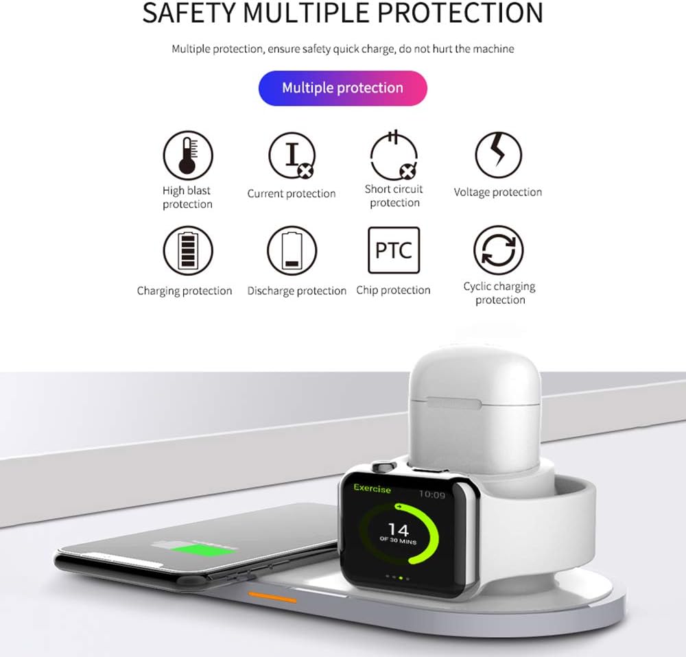 Blасk Frіdау - 40% оƒƒ gdfh Wireless Charger 3 in 1 Qi Fast Charging Station,Compatible iPhone SE/11/11 Pro/X/XS/XR/Xs Max/8 Plus,Wireless Charging Stand for AirPods Pro/2, Compatible Apple Watch Series 5/4/3/2/1