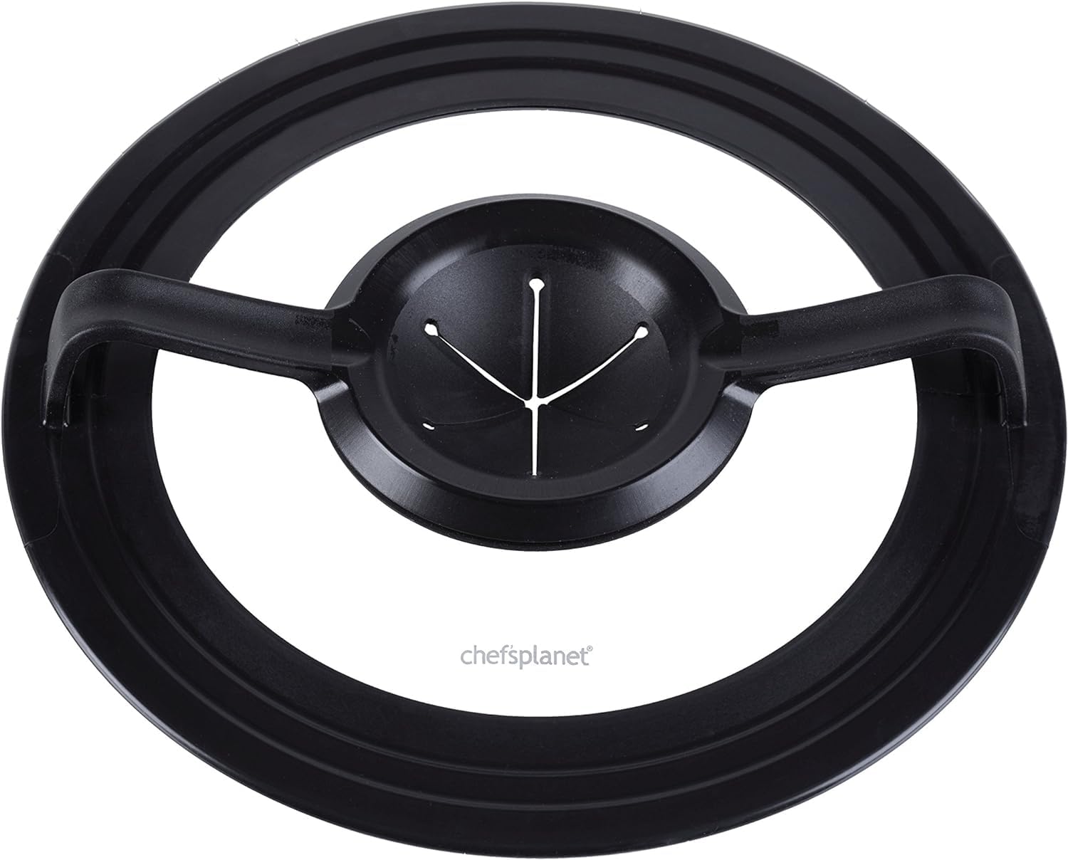 Chef's Planet 659 Universal stir-Through lid, Silicone, Black