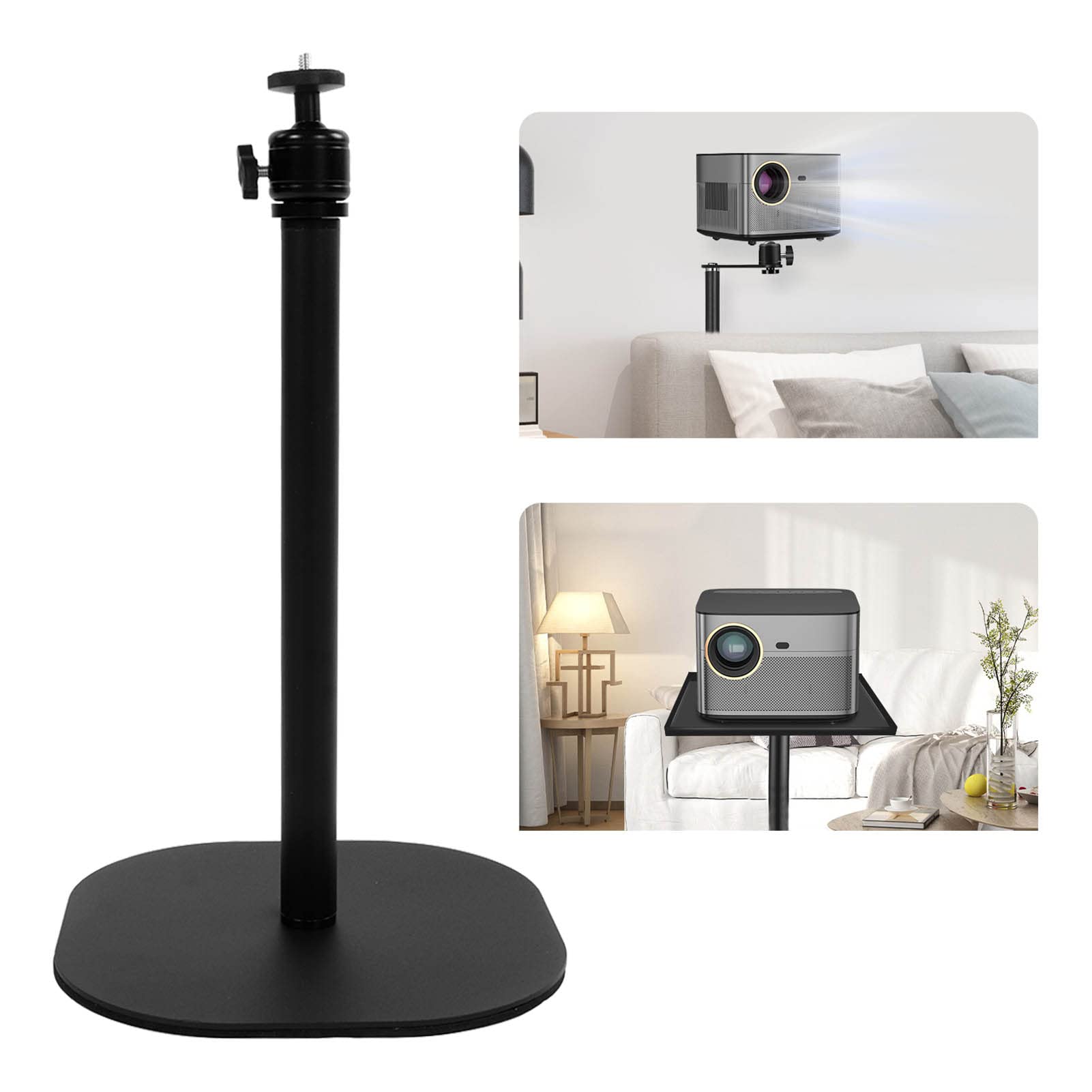 Soporte Ajustable para Proyector de Escritorio, Estructura Metálica Universal, Ajuste Multiángulo, Amplia Compatibilidad, Chasis de Alta Resistencia, (Estabilizador Grande con