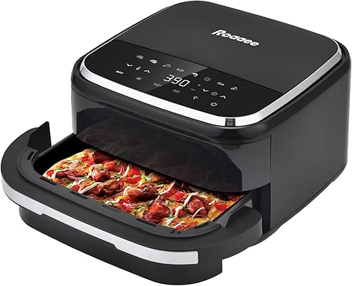 Miniatura 9 de Horno de pizza y freidora de aire, freidora de aire plana 11 en 1 de 4.5 cuartos de galón con tecnología superior de flujo de aire superior e