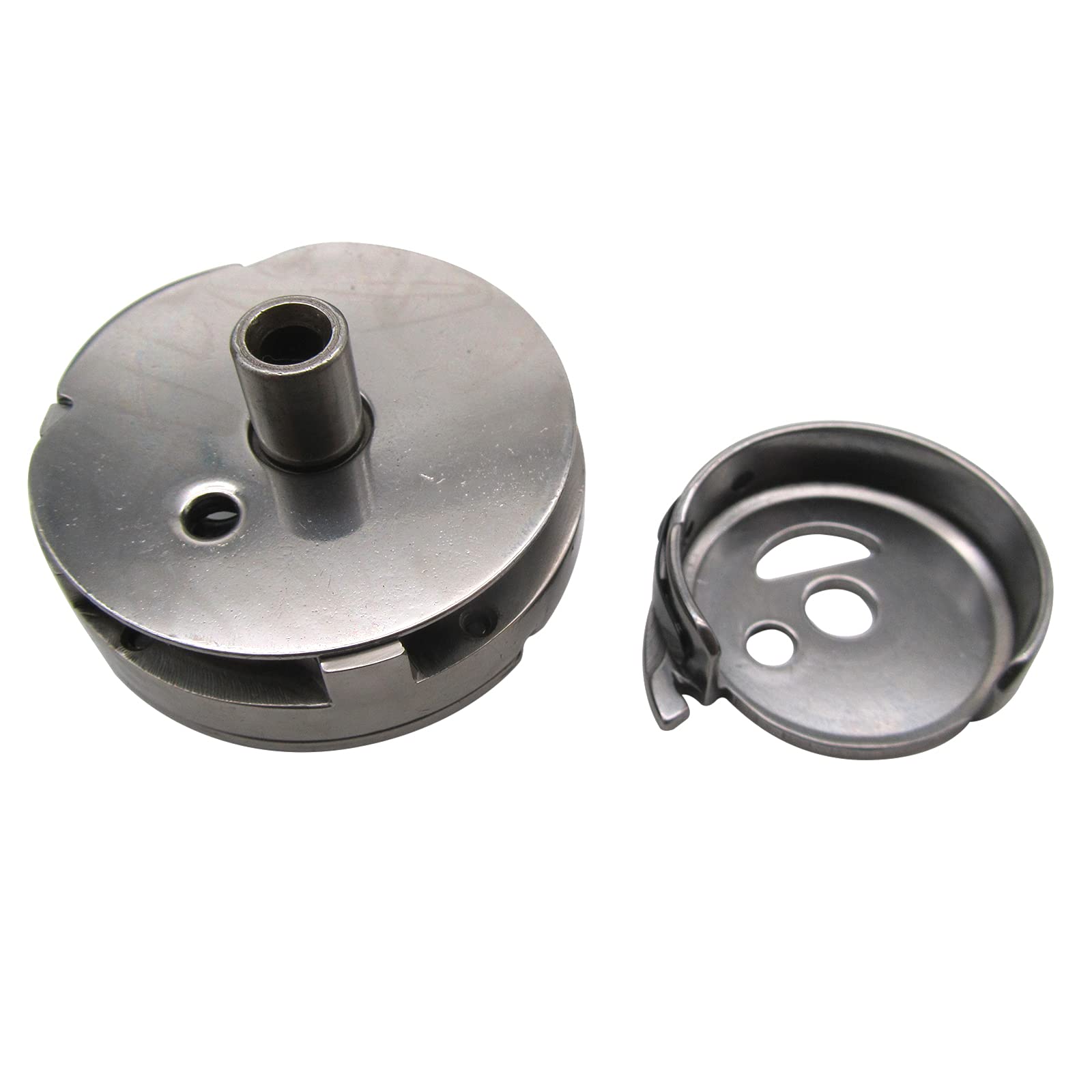 CKPSMS Marca - 1 juego de gancho giratorio y tapa de gancho compatible con/reemplazo para máquina de coser con pie para caminar marca Pfaff 545 546 551 591 595 (Gancho giratorio + tapa)