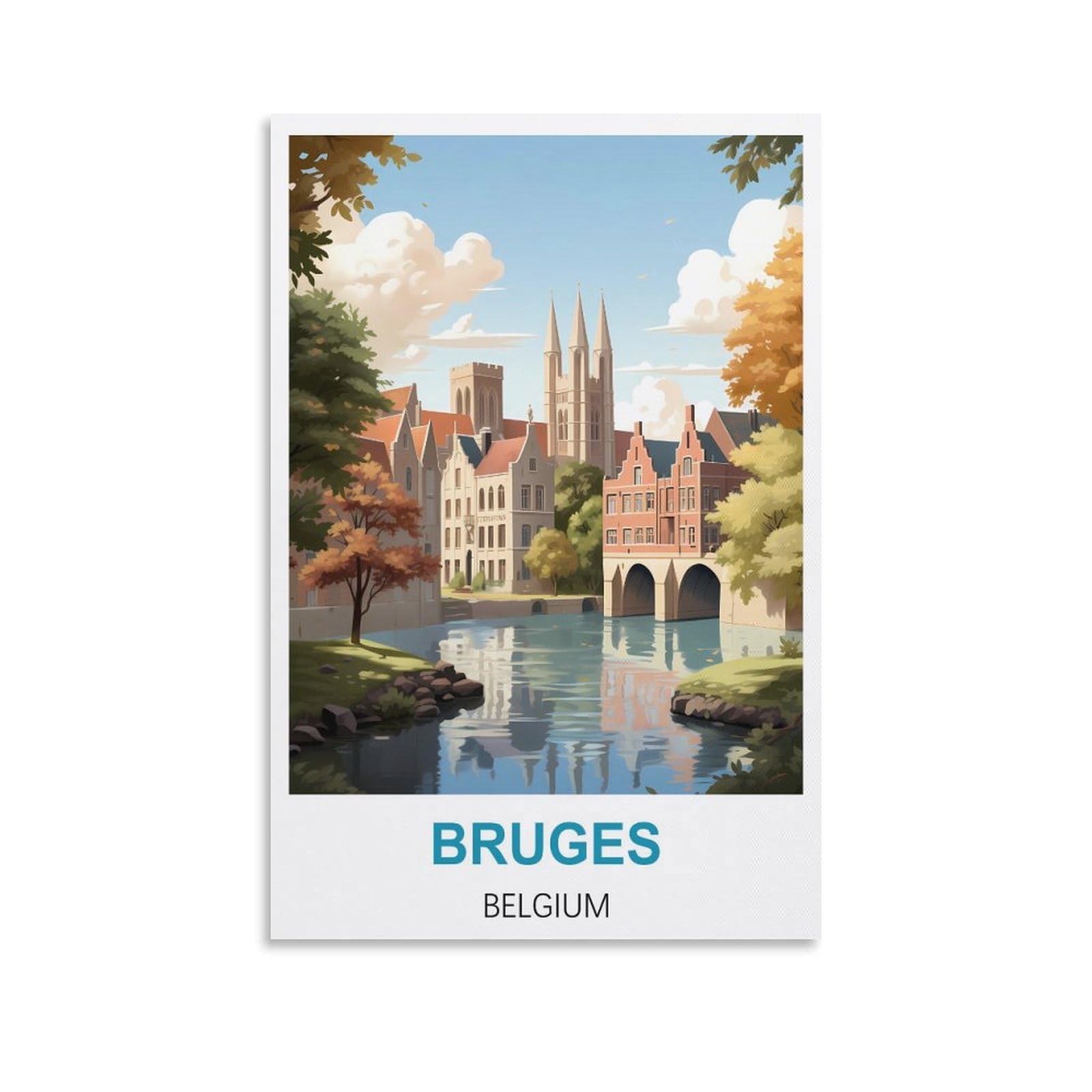 Metal Bar Signs Vintage Bruges Belgiums,Vintage Metal Tin Sign Inspirational Retro Art Poster for Home Office, Cafe Bar Wall Decor 30x30cm