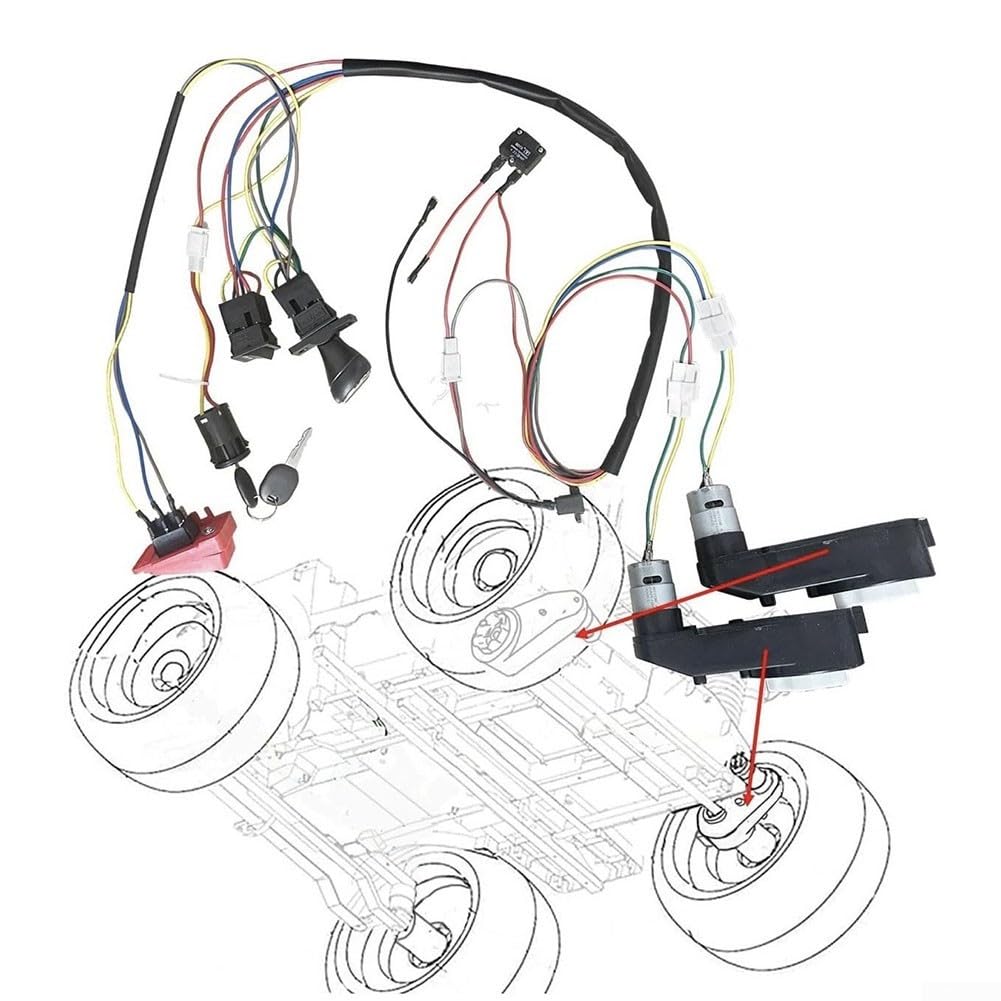 Kit de faisceau de câblage électrique de voiture 24 V avec boîte de vitesses moteur RS550, kit de conversion à faire soi-même pour enfants SUV autoporteurs pour VTT, UTV, interrupteurs et fusible