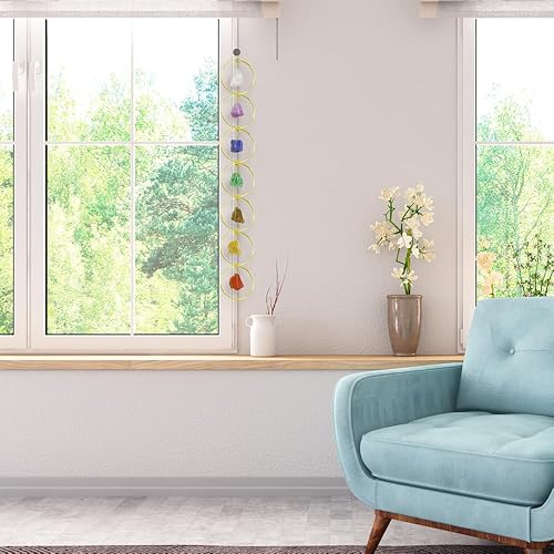 Miniatura 5 de Adornos colgantes hechos a mano con piedras preciosas naturales, 7 chakras, de cristal, Feng Shui, adornos para decoración del hogar, decoración de