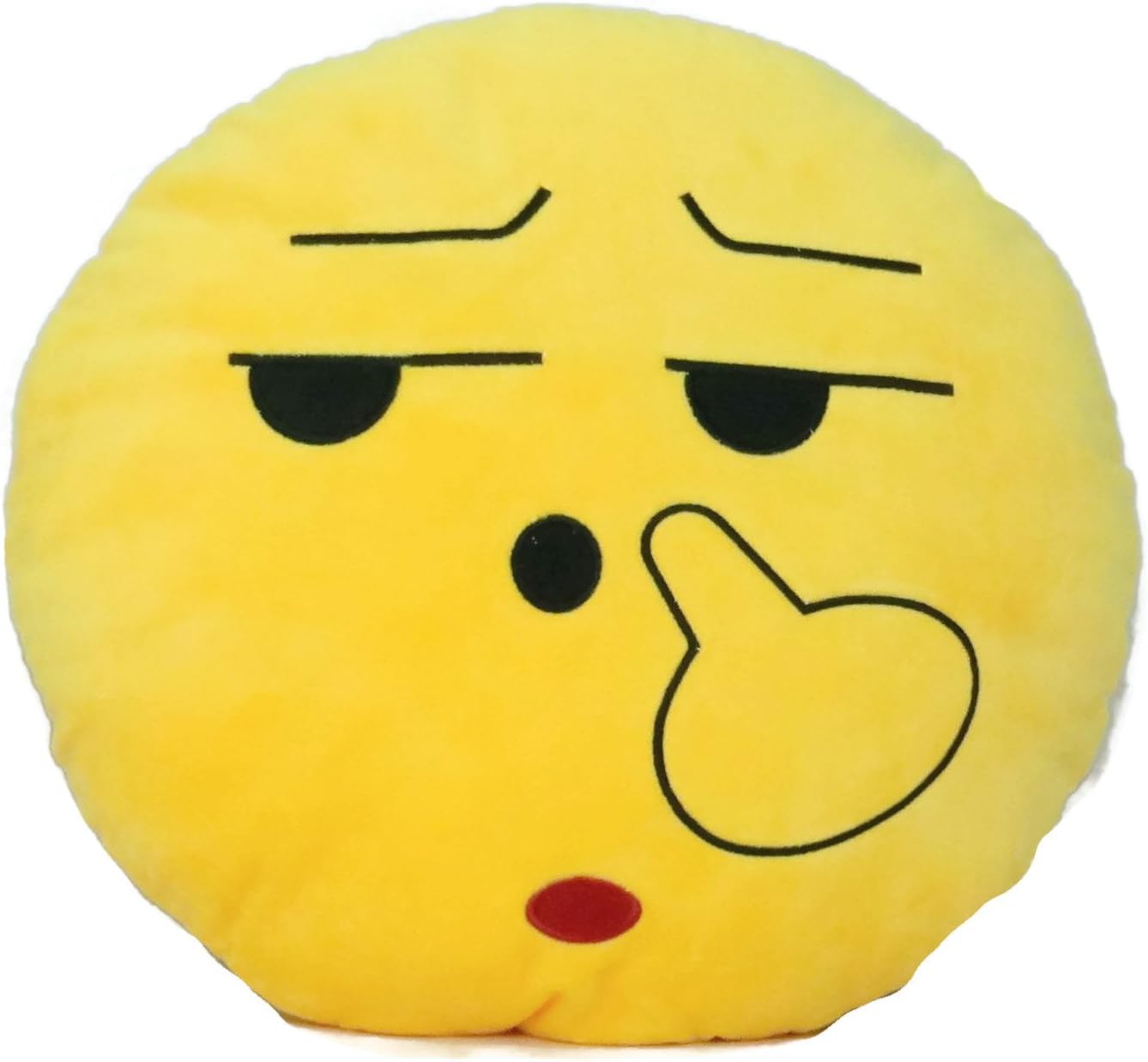 Decorative Soft Plush Stuffed Yellow Emoji Smiley Emoticon Room Decor Throw Pillows (Pull Nose)
