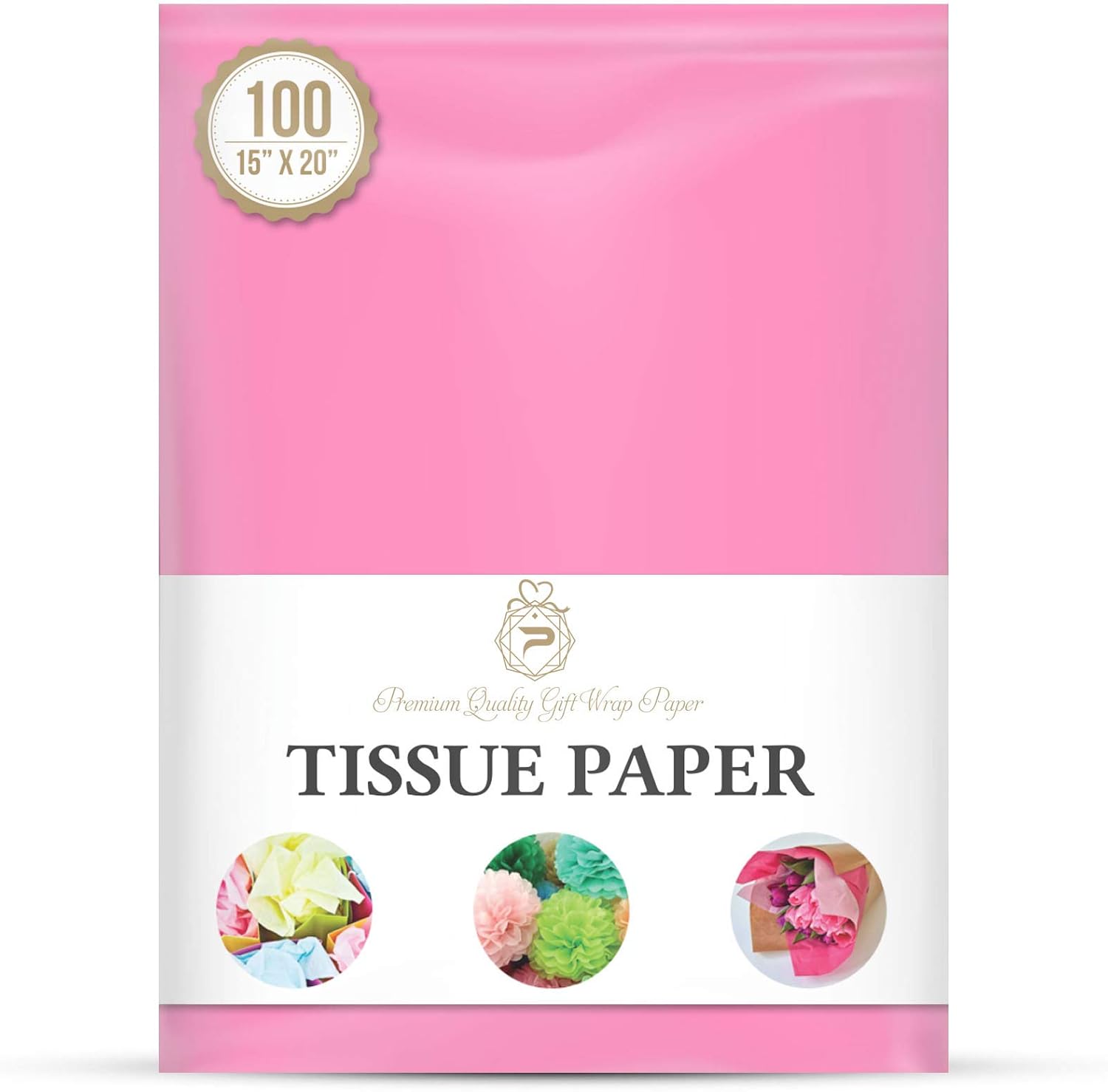 Gray Tissue Paper (100 Sheets) for Gift Wrapping, Packaging, Floral, Birthday, Christmas, Halloween, DIY Crafts and More 15" X 20" inches : Health & Household