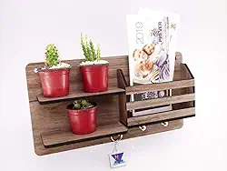 Porta Chaves Carta e Organizador Decorativo Ripas Madeirado Claro mdf 6mm