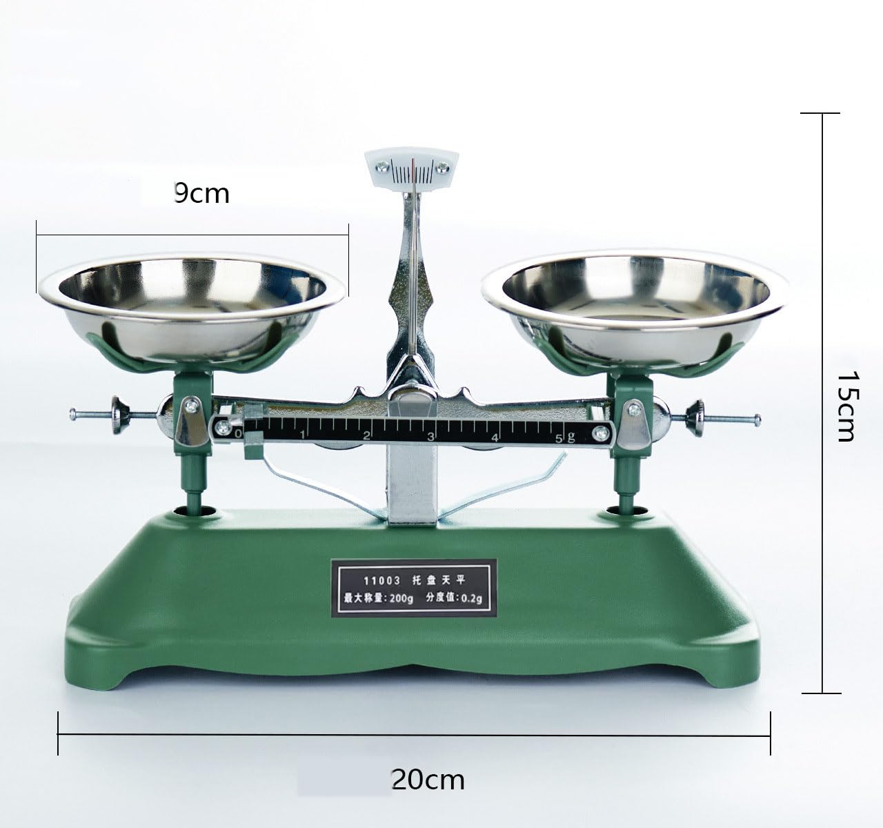 Precision Easy to Operate Counter Balance, Lab Mechanical Scale Double Pan Tray Table,Complete with Calibration Weights,100g/500g Pan Balance, for Laboratory School, Kitchen