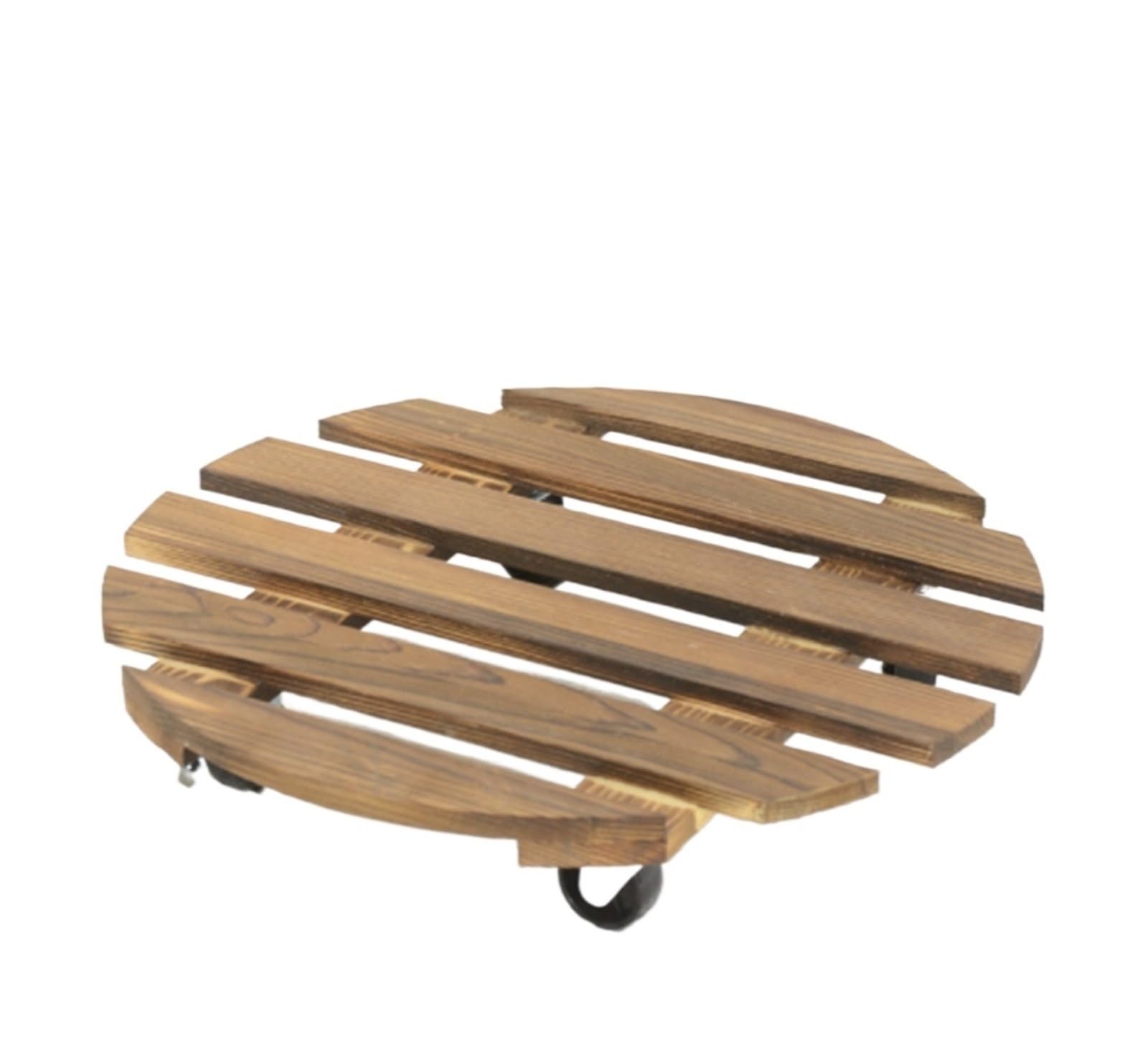 DFGHNBVC Pots Holders Plant Cart With Wheels Wooden Round Lockable Casters Suitable For Patio Flower Pots Flower Pot Dolly,Bruin-40X40Cm