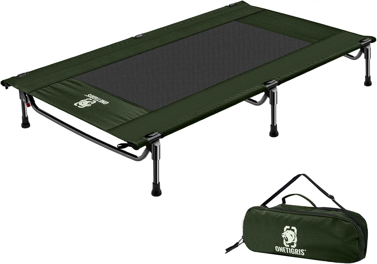 ONETIGRIS Cama elevada para perros, cama elevada grande para perros de bacalao para exteriores, con malla a prueba de masticaciones, cama portátil