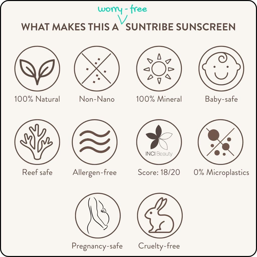 Crema Solare Naturale Minerale Neonati & Bambini FPS 30 Suntribe - 100 ml, Biologica, Senza Profumo - 100% Naturale, Resistente all'Acqua - "Migliore Crema Solare Minerale" (The Mum Marketplace)