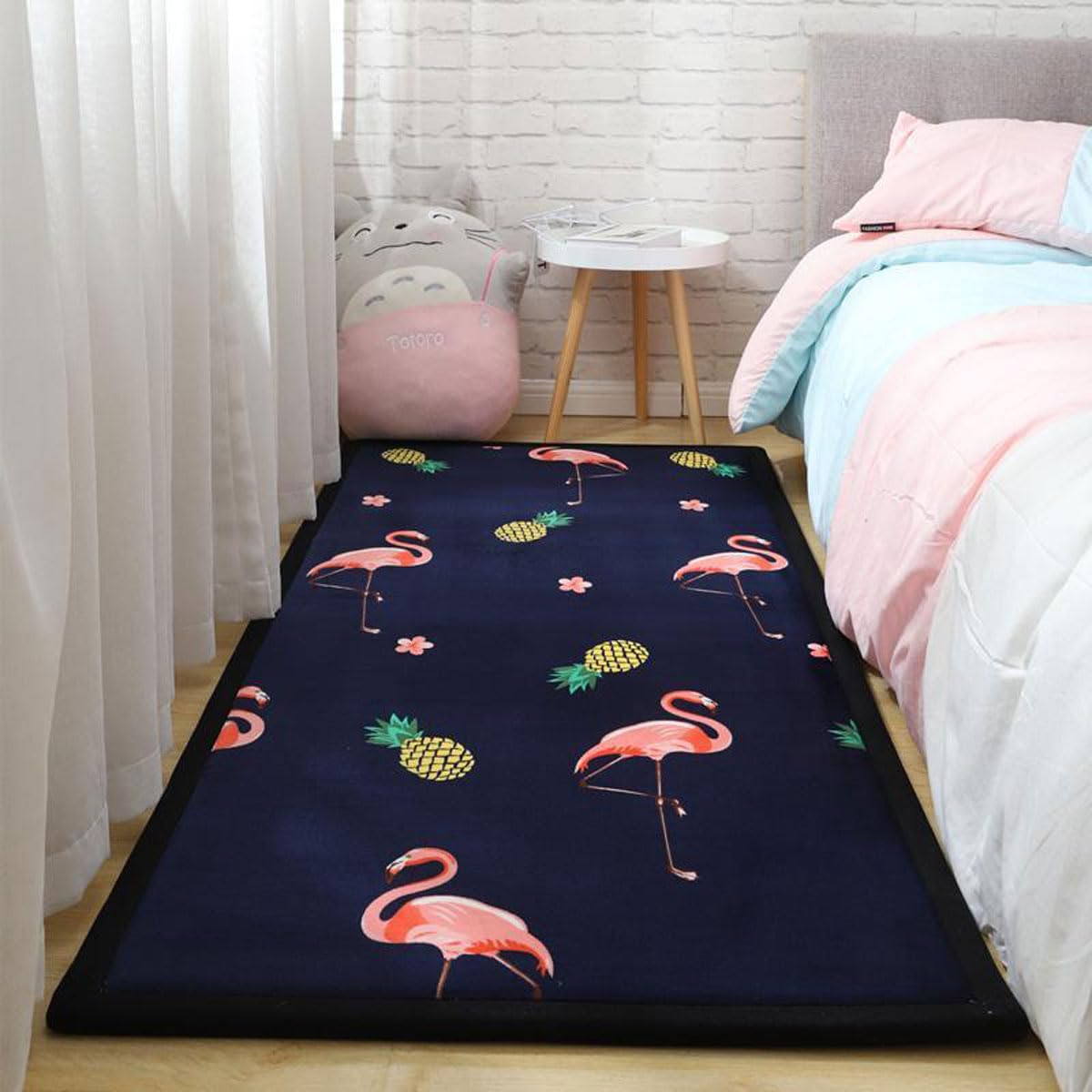 Dmkjdzsw Blue Bottom Flamingo Play Crawling Mat For Nursery Baby, Extra Soft Activity Floor Mat For Kids Playroom Bedroom-60 * 200Cm