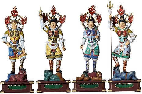 Amazon 仏像 四天王の木彫り四天王 毘沙門天 持国天 増長天 広目天木製彫刻 守護神 風水 総高80cm 幅30cm 奥行きcm 仏像 オンライン通販 Amazon 仏像 四天王の木彫り四天王 毘沙門天 持国天 増長天 広目天木製彫刻 守護神 風水 総高80cm 幅30cm 奥行きcm 仏像 オンライン通販